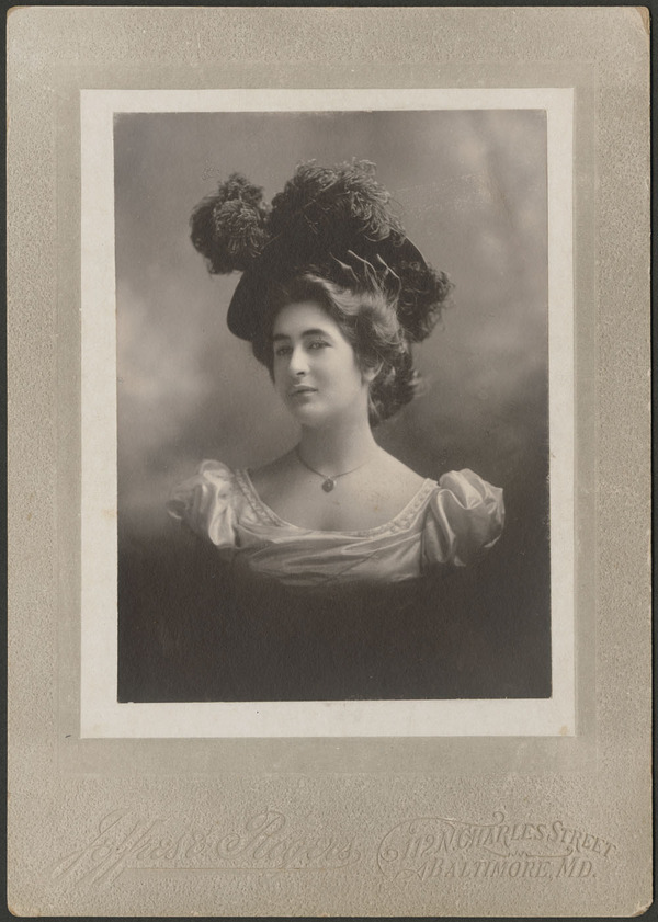 Original title:  Portrait of Madge Macbeth wearing a plumed hat (copy 1)  